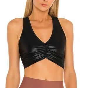 Noli Deep V Shine Wild Sport Bra Black NWOT